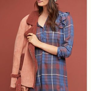 Anthropologie Cloth & Stone Ruffled Shirtdress